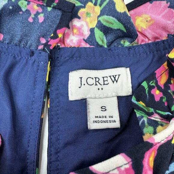 J.Crew Factory Women's Black Floral Ruffle Neck Sleeveless Career  Top S/C39 - Picture 7 of 13